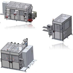 3 Maschinen für Batterie Zellen Montagelinie